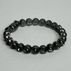 Plunder Ezra Bracelet Black Gunmetal Tone Magnetic Bangle Jewelry Boxed